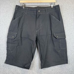 Kuhl Mens Size 34 Nylon Cargo Shorts Gray Pockets Zip Fly Hiking Outdoor